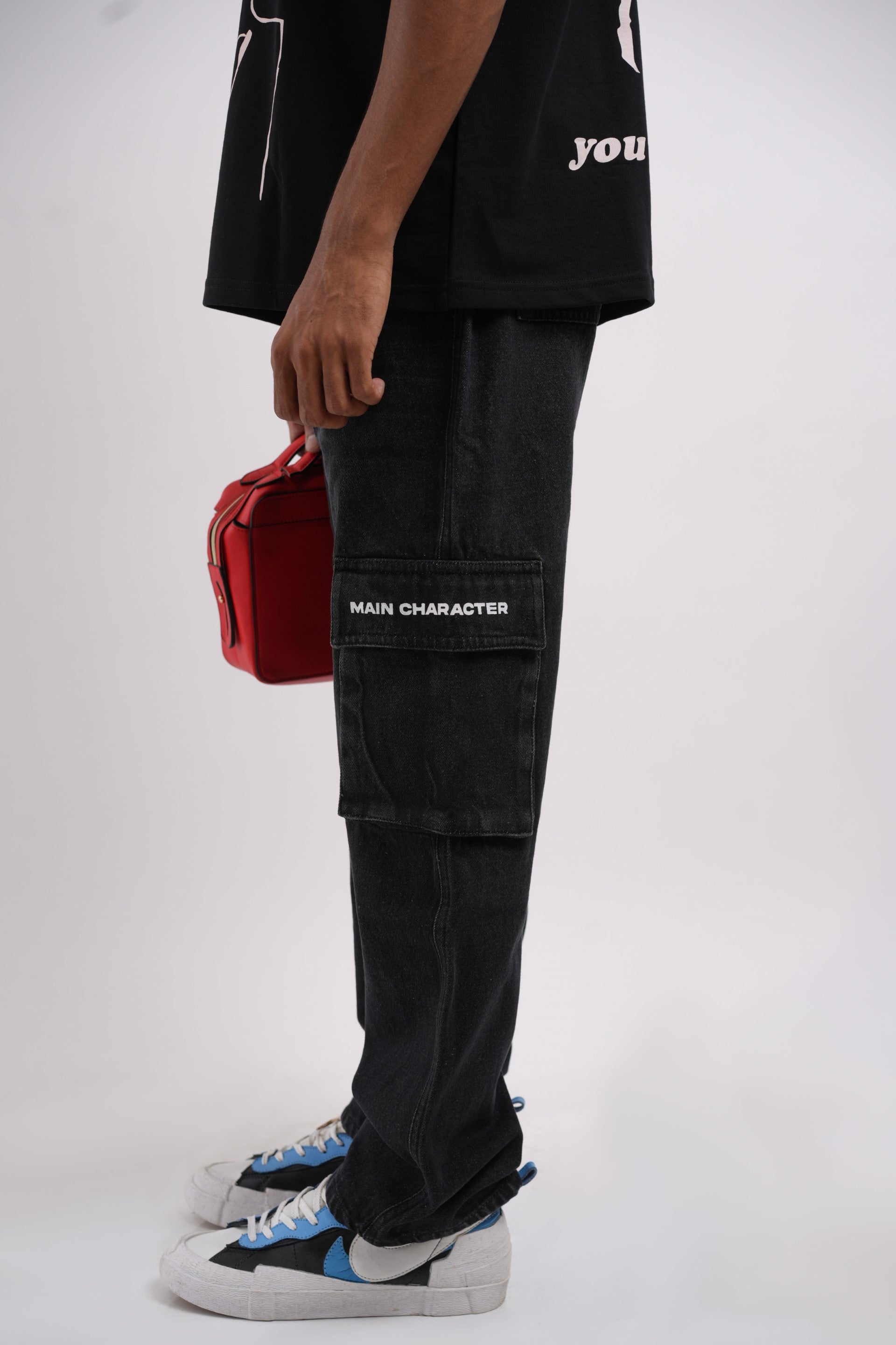Six Pocket Muted Black Denim
