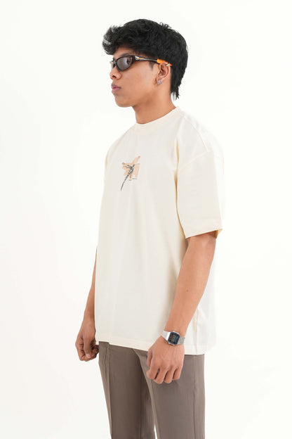 Beautiful Cream Oversized T-Shirt