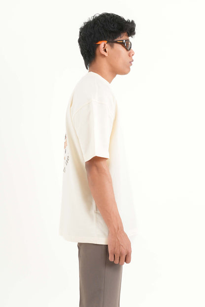 Beautiful Cream Oversized T-Shirt