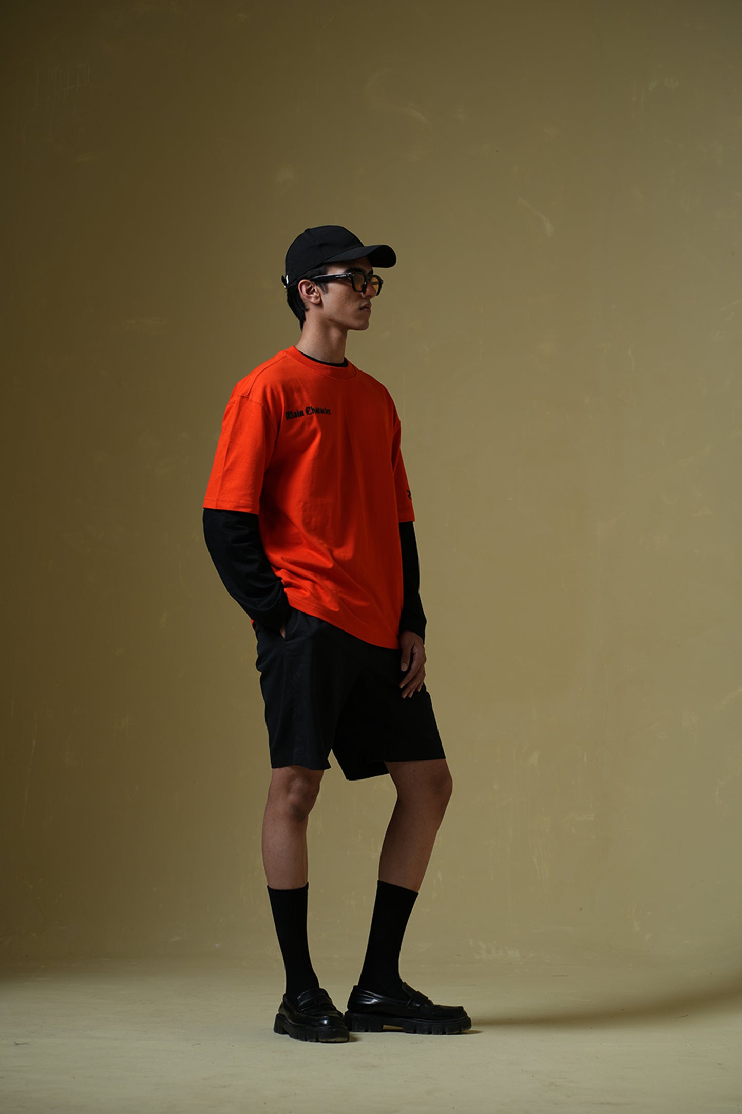 Drunk Text Orange oversized T-shirt