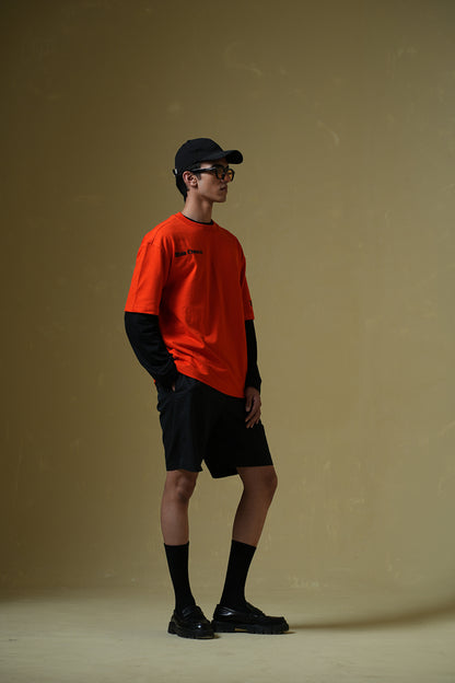Buy Drunk Text Orange oversized T-shirt Online at Main Character India