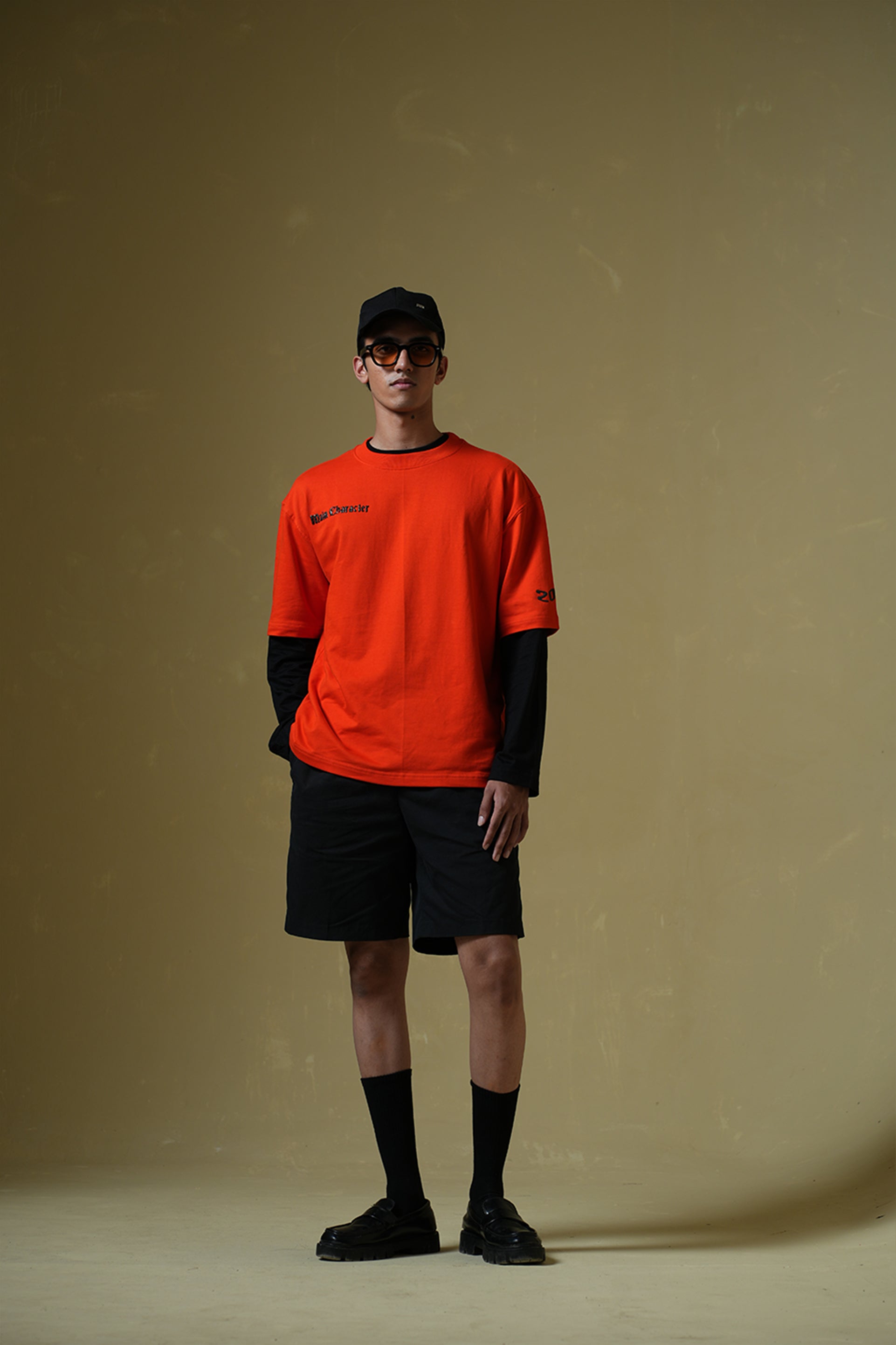 Buy Drunk Text Orange oversized T-shirt Online at Main Character India