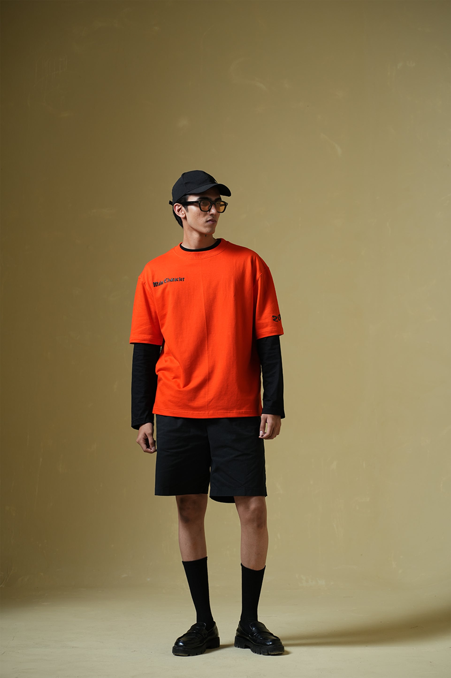 Buy Drunk Text Orange oversized T-shirt Online at Main Character India