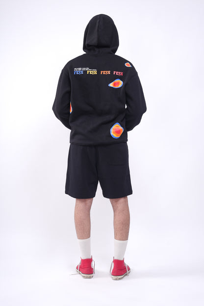 Fein Black Oversized Hoodie