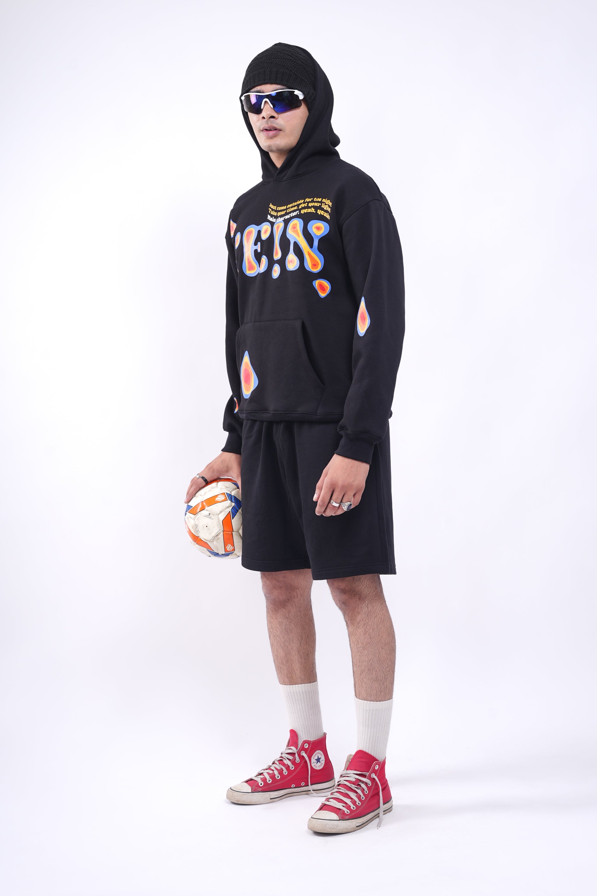 Fein Black Oversized Hoodie