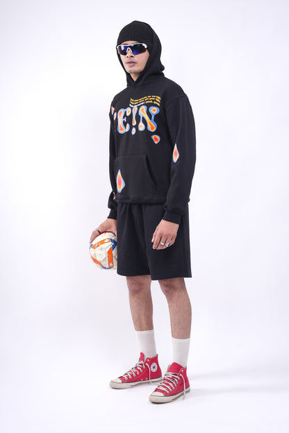 Fein Black Oversized Hoodie