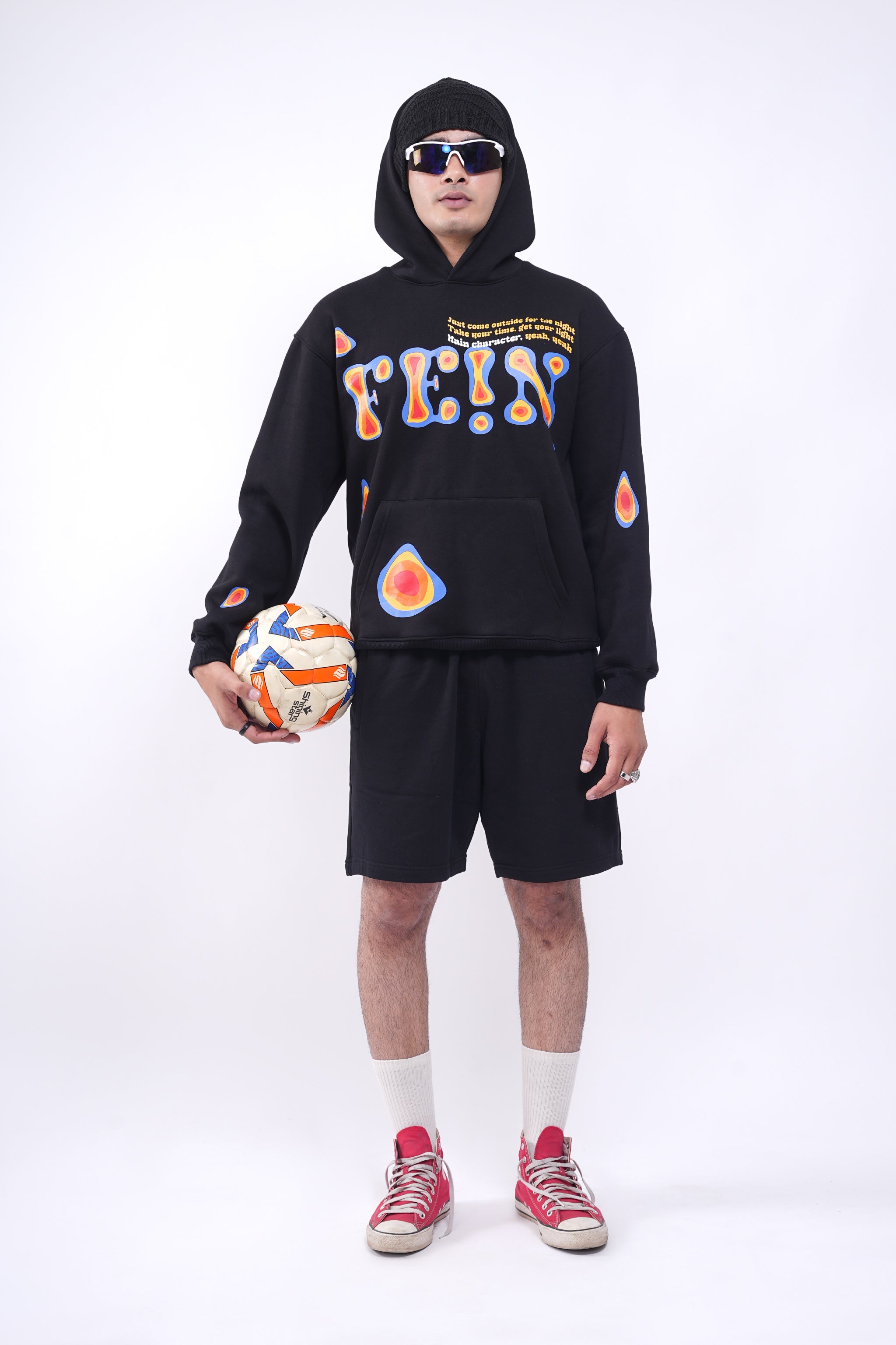 Fein Black Oversized Hoodie