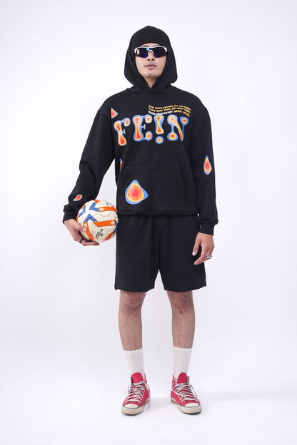 Fein Black Oversized Hoodie