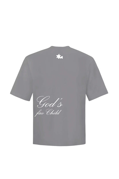 God'S Fav Child Grey Oversized T-Shirt