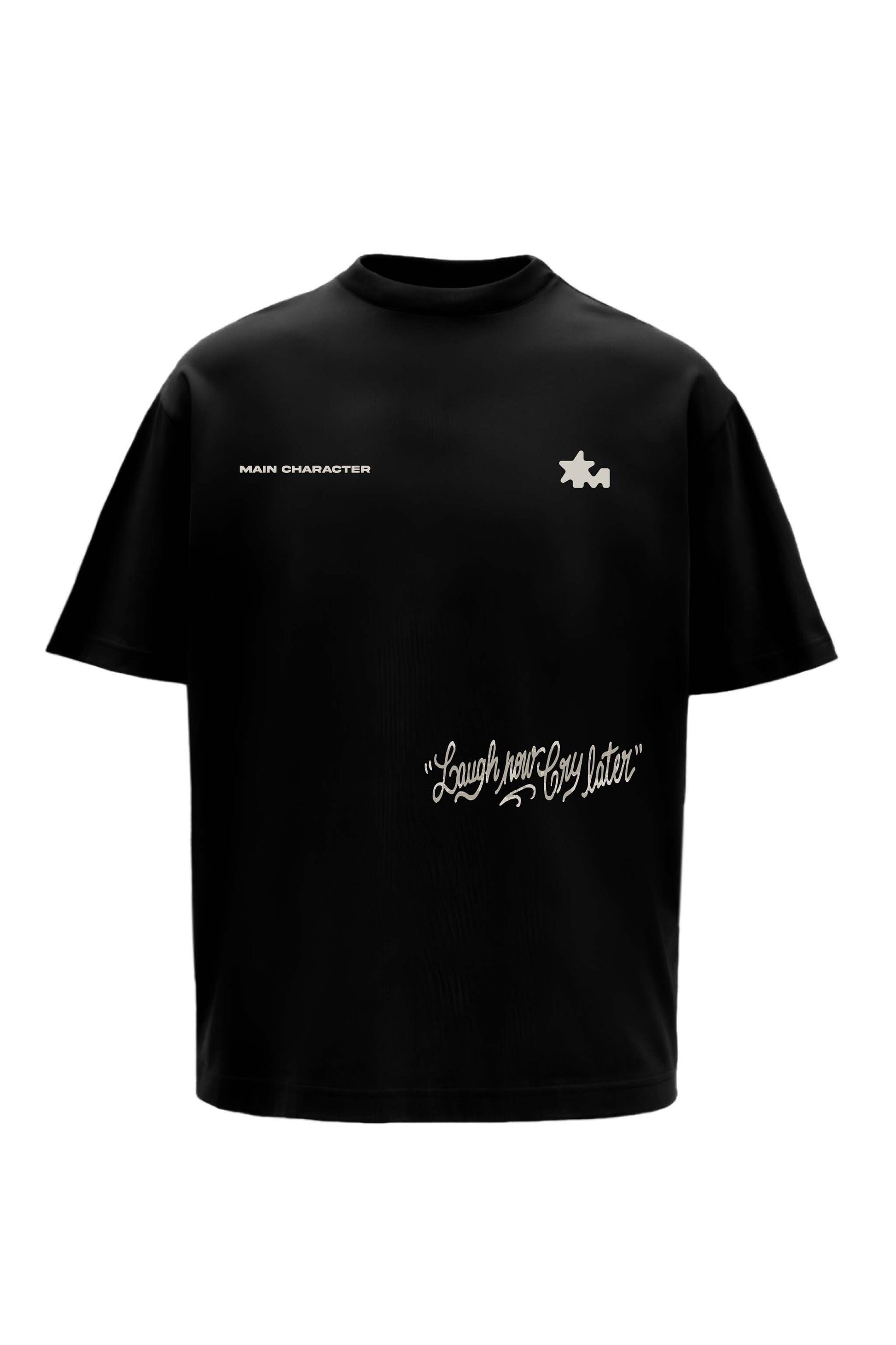 Buy Laugh Now Black Oversized T-Shirt Online at Main Character India
