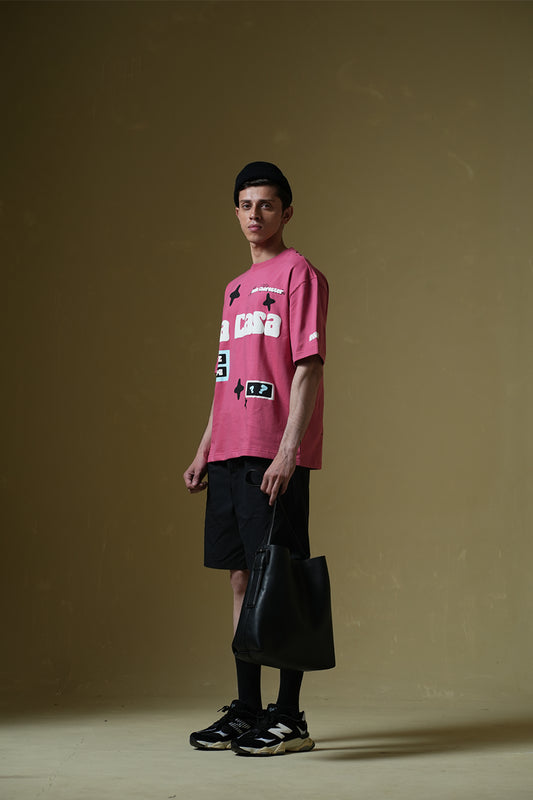 La Casa Hot Pink Oversized T-Shirt - Buy Printed Oversized T Shirt Online in India at Main Character