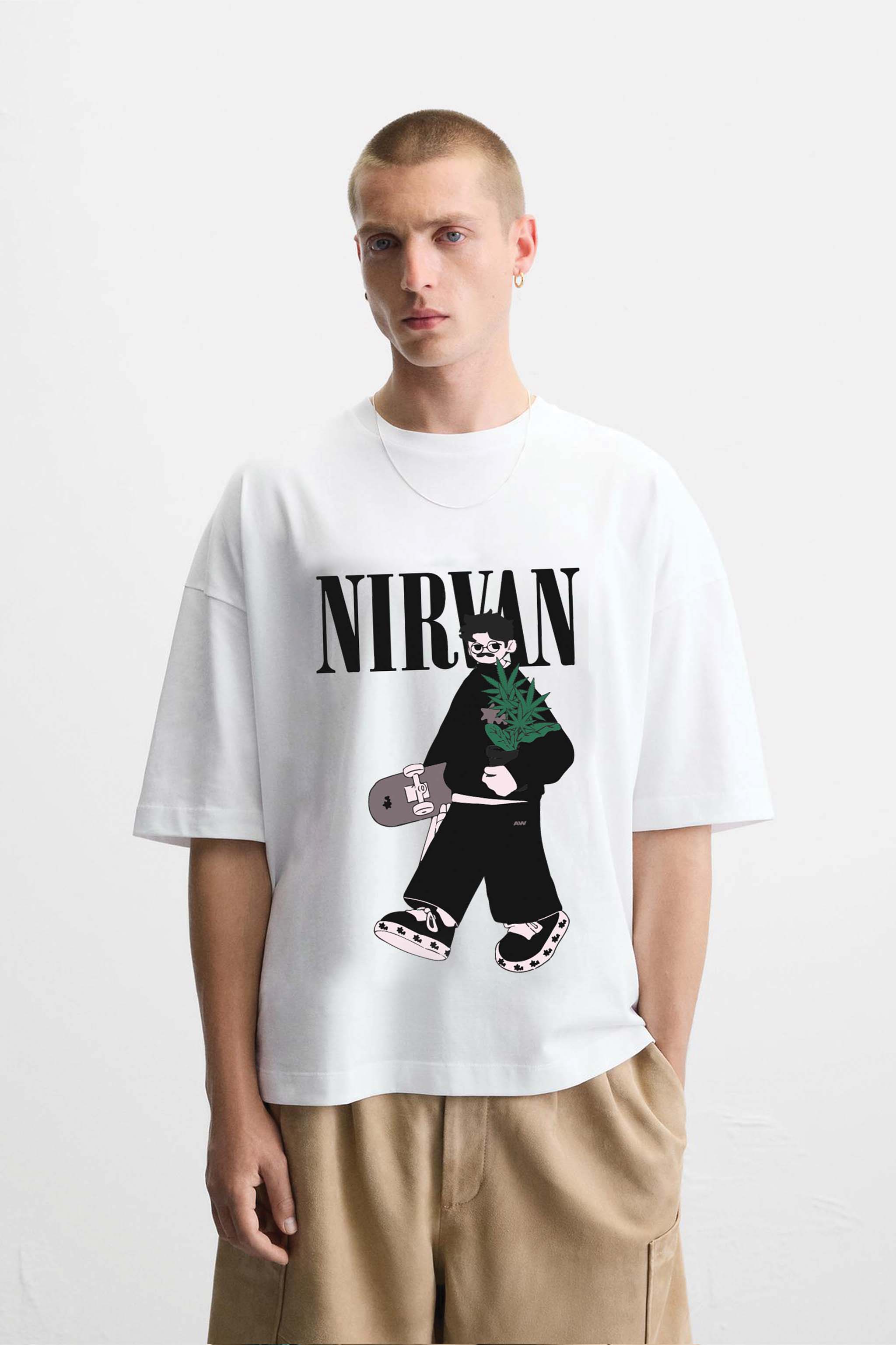 Nirvan White Oversized T-Shirt