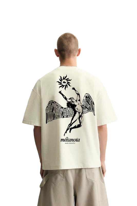 Metanoia Cream Oversized T-Shirt - Buy T-Shirts For Women Online in India at Main Character