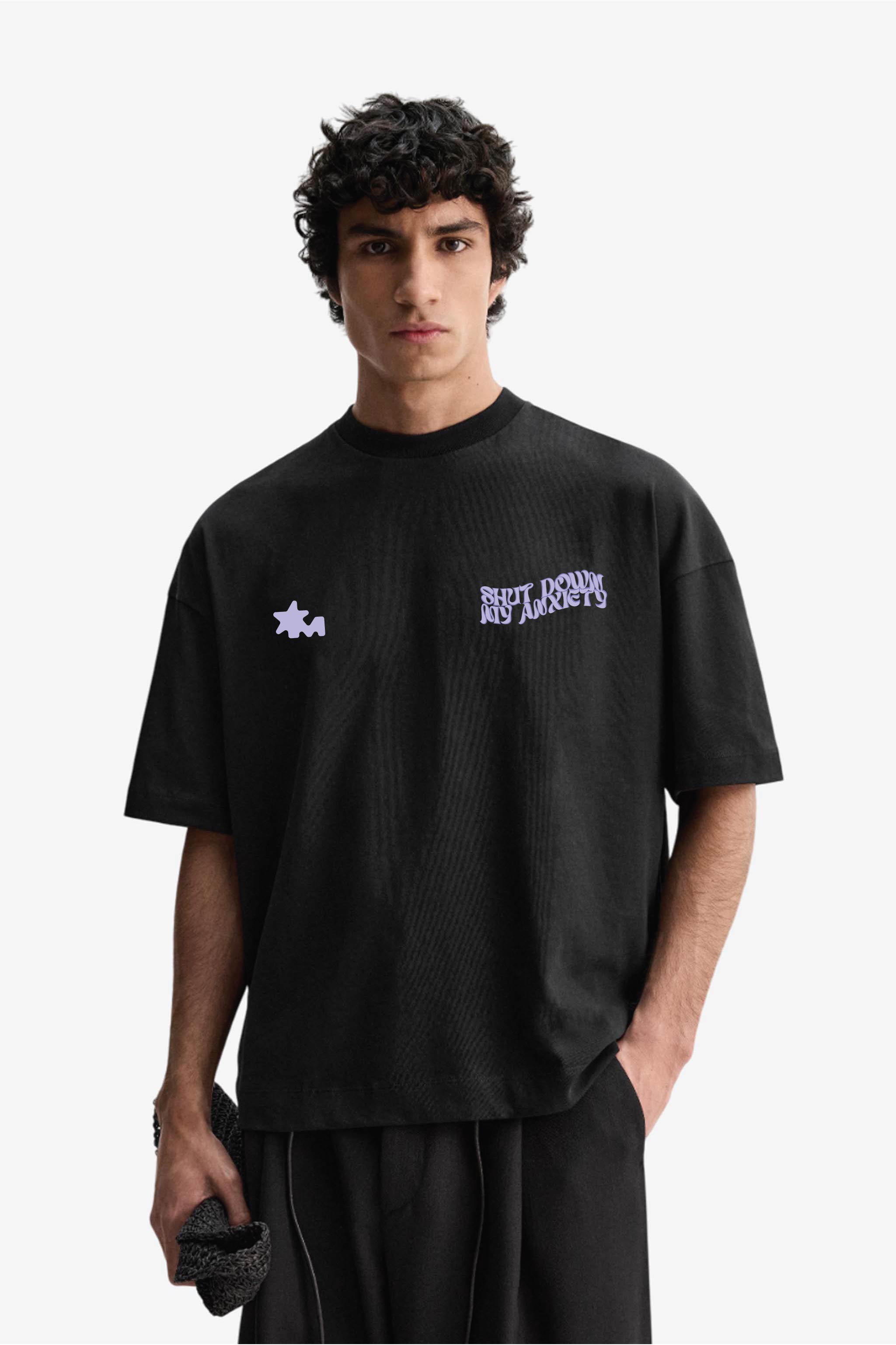 Purple Haze Black Oversized T-Shirt