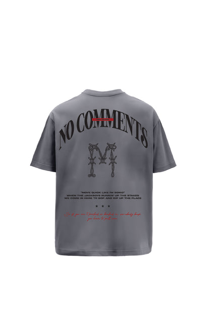 Buy No comments Grey Oversized t-shirt Online at Main Character India