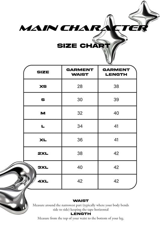 Size chart in inches