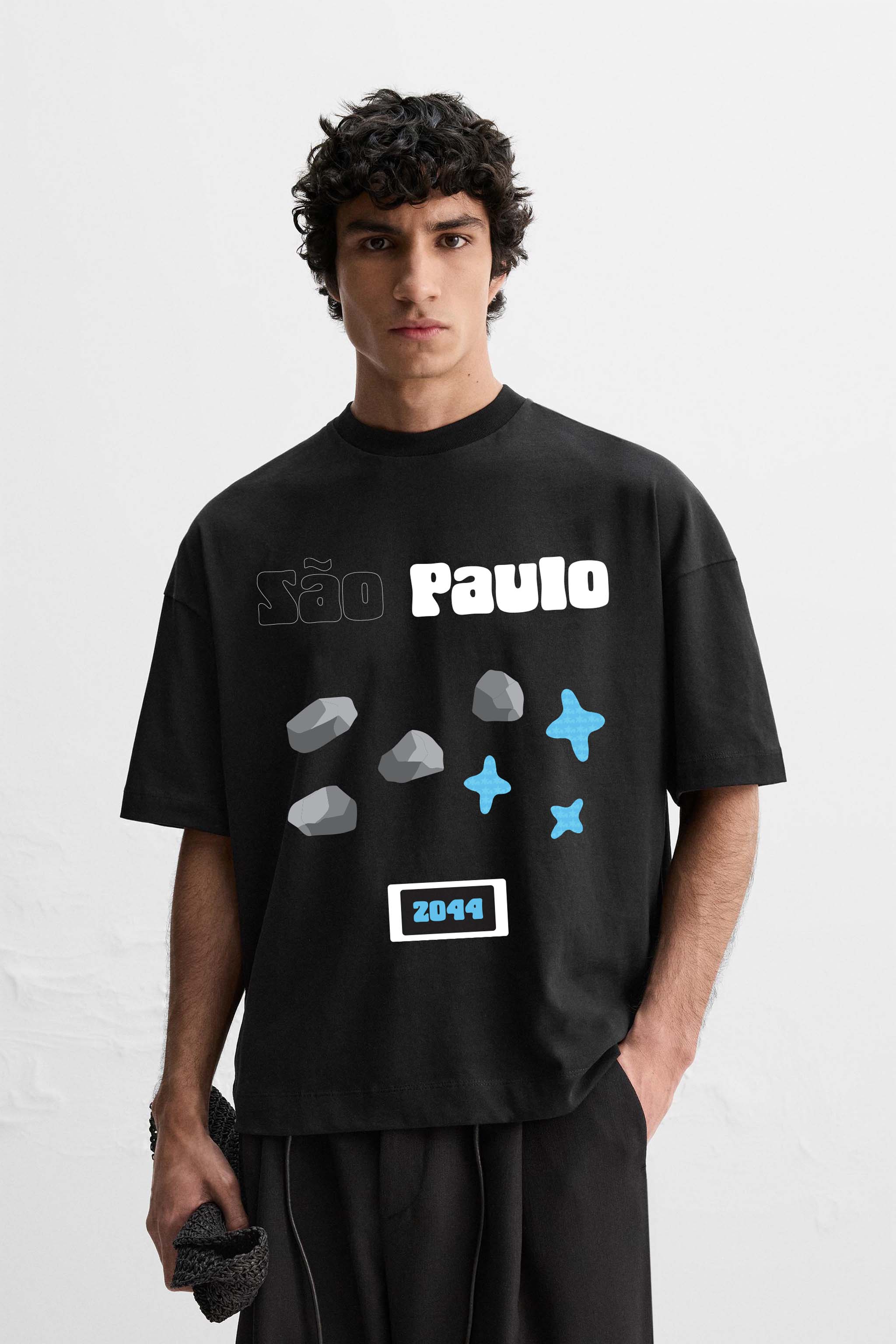 Sao Paulo Black Oversized T-Shirt