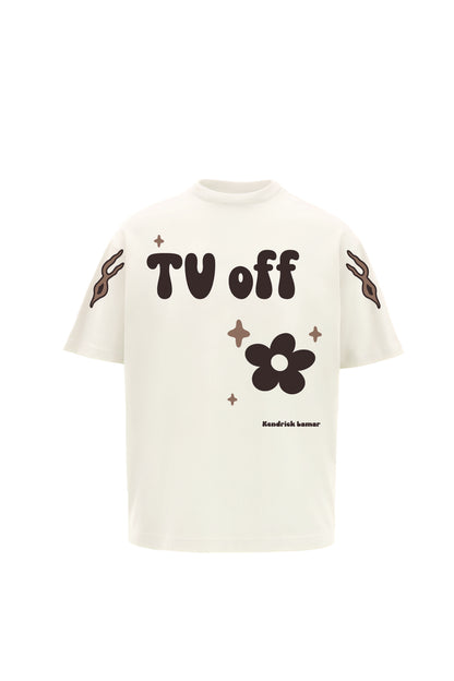 Buy TV off Cream Oversized T-Shirt Online at Main Character India