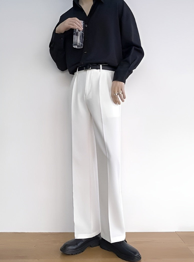 White Straight Korean Pant