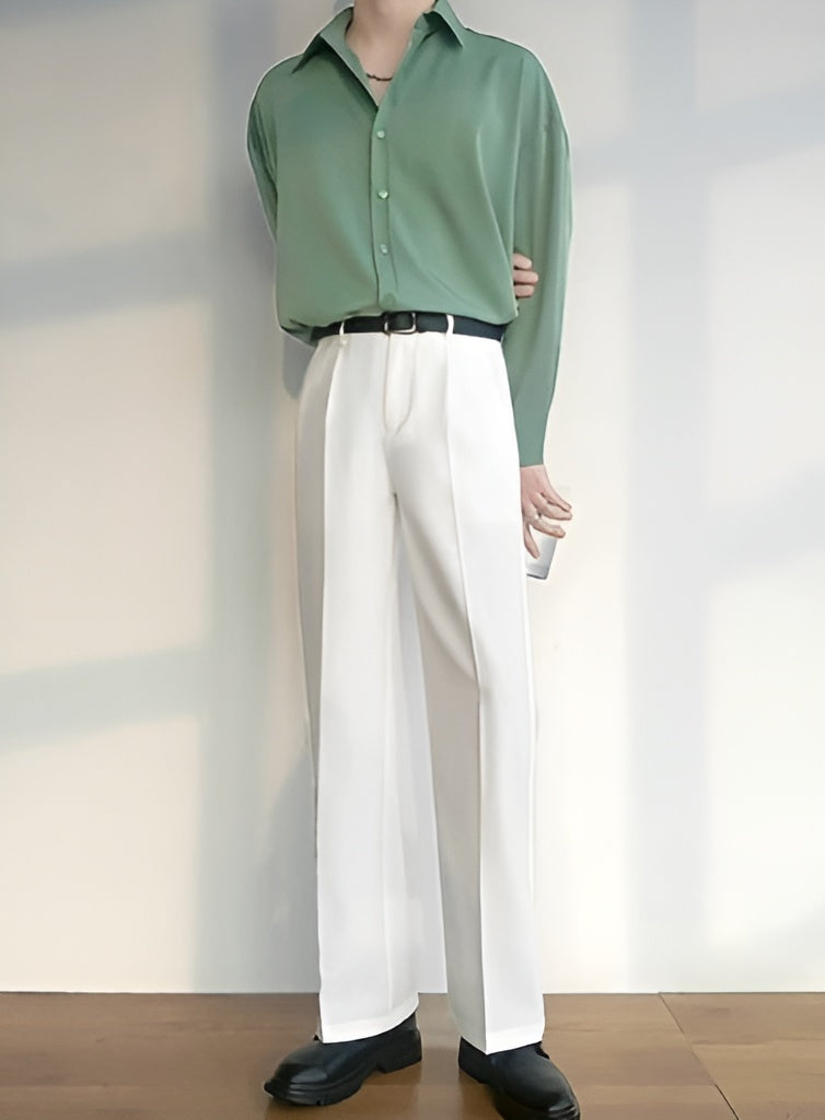 Buy White Straight Korean Pant Online at Main Character India