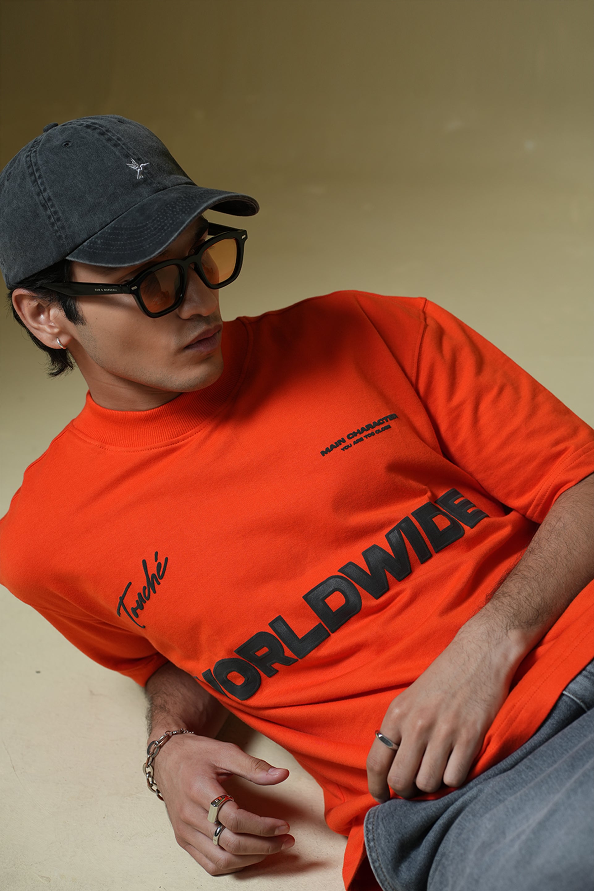 Buy Worldwide Orange Oversized T-shirt Online at Main Character India