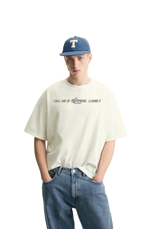 Call Me Cream Oversized T-Shirt - Buy T-Shirts For Women Online in India at Main Character