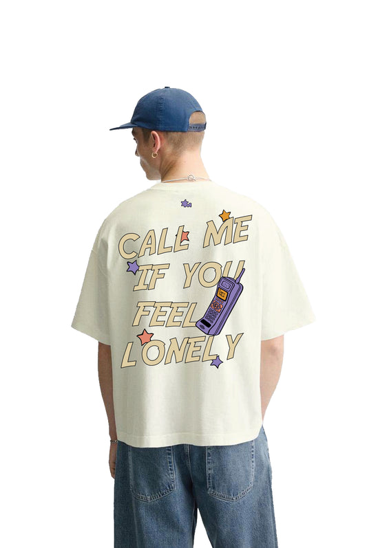 Call Me Cream Oversized T-Shirt - Buy T-Shirts For Women Online in India at Main Character
