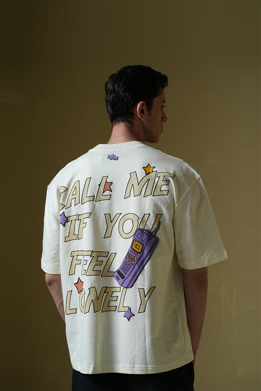 Call Me Cream Oversized T-Shirt - Buy NEVER SEEN BEFORE Online in India at Main Character