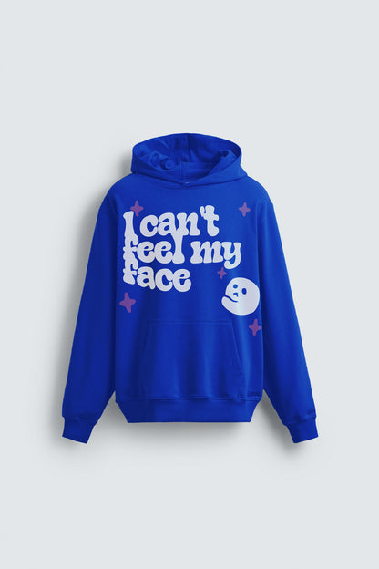Buy Can't Feel My Face Blue Oversized Hoodie Online at Main Character India