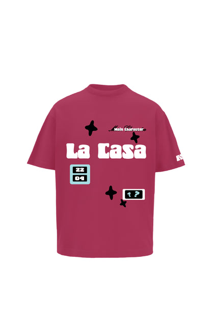 Buy La Casa Hot Pink Oversized T-Shirt Online at Main Character India