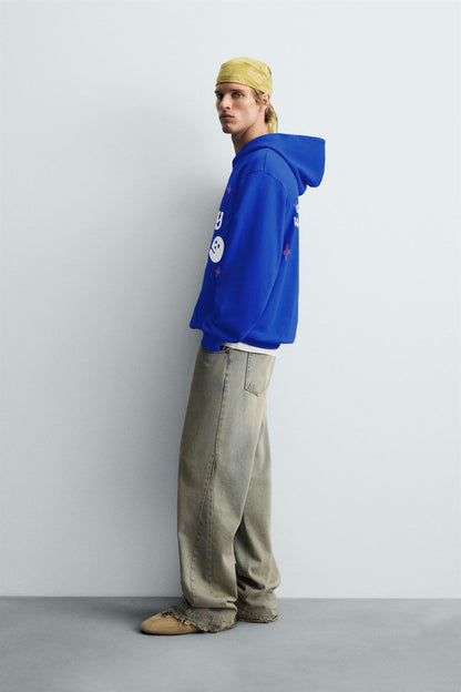 Buy Can't Feel My Face Blue Oversized Hoodie Online at Main Character India